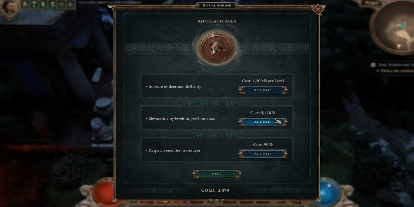 Titan Quest 2 rituals of Ares options