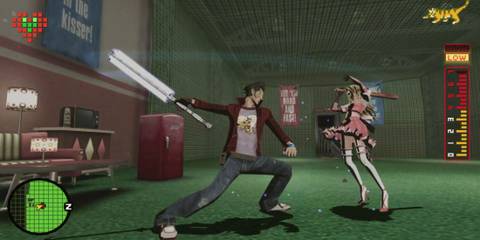 Travis fighting Bad Girl - No More Heroes
