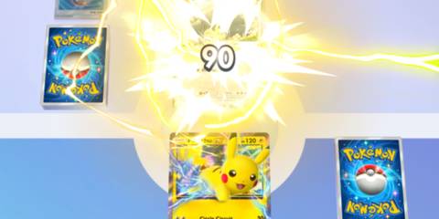 Two players engage in battle - Pokemon Trading Card Game Pocket