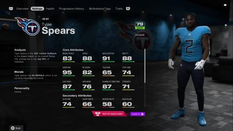 Tyjae Spears Madden 26 Franchise
