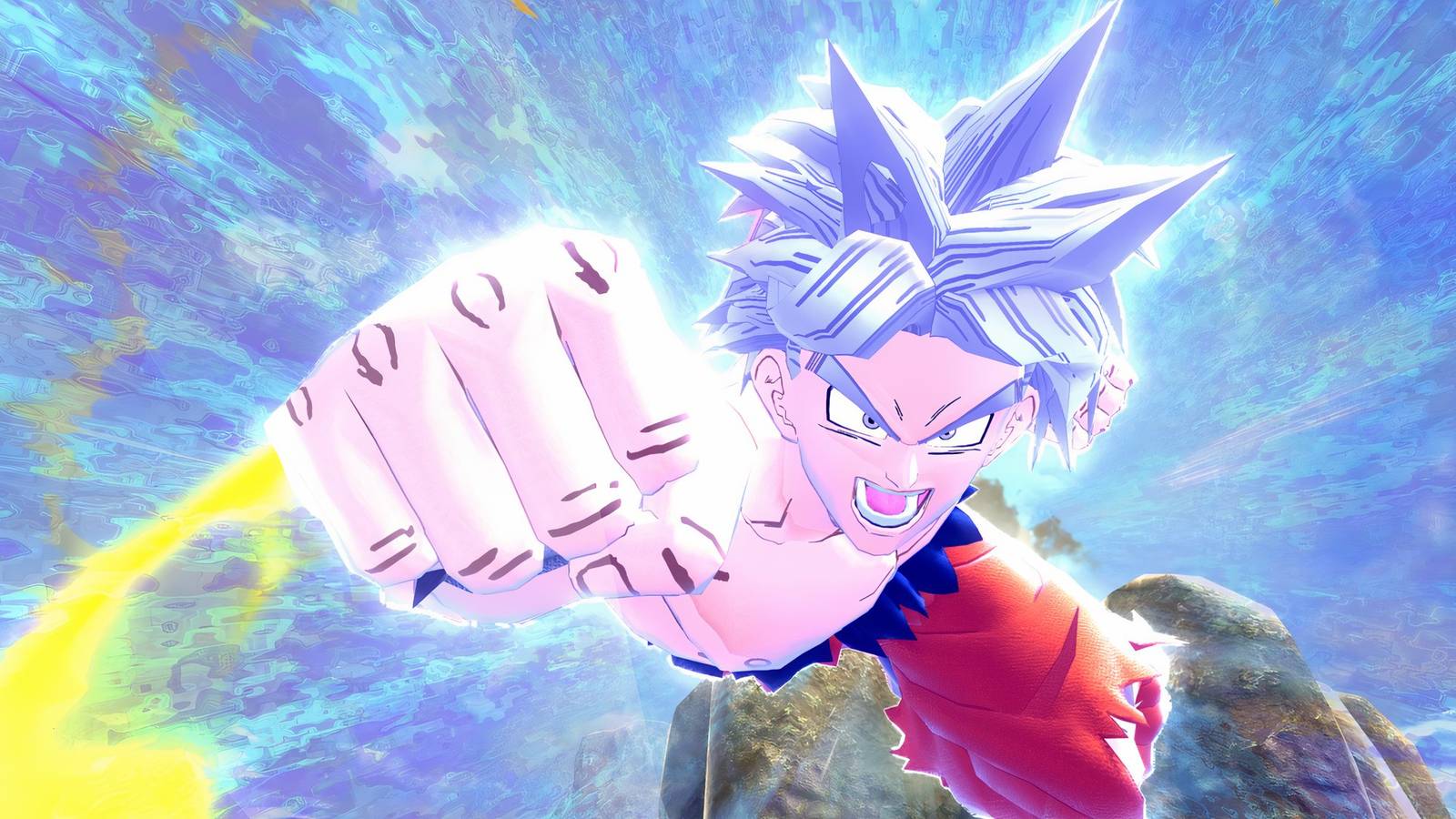 Ultra Instinct Goku flying in Dragon Ball The Breakers