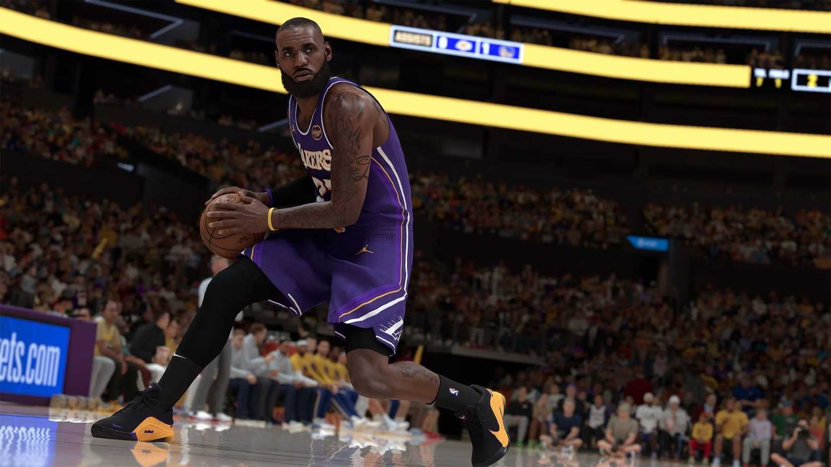 LeBron James with the ball in hand in NBA 2K26