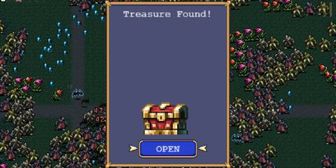 Opening a chest in Vampire Survivors