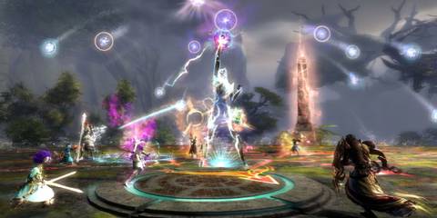 Players in battle in Guild Wars 2