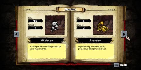 The Monsters book in Spelunky