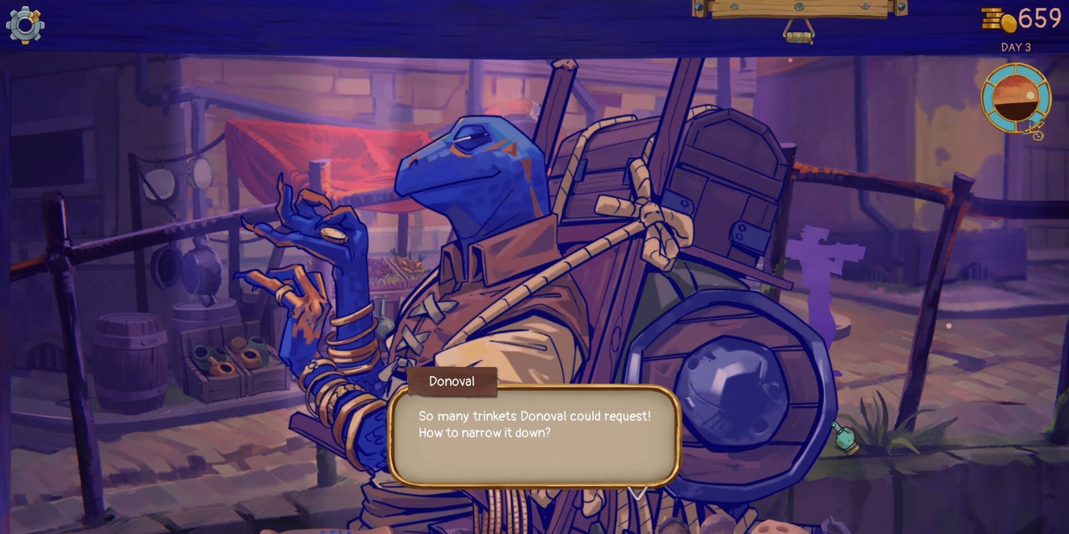 Talking to Donaval in Trash Goblin