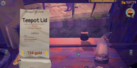 A receipt for a Teapot Lid in Trash Goblin