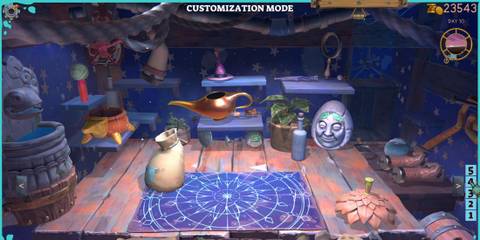 A player customising their workspace in Trash Goblin