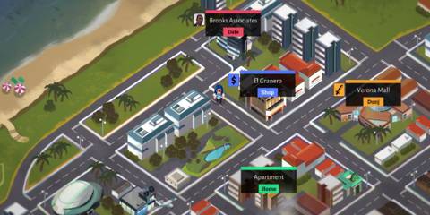 The overworld map in Boyfriend Dungeon