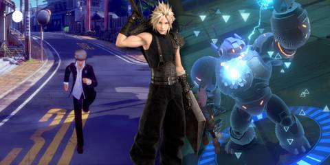 A collage of two upcoming JRPGs - Persona 4 Revival and Starbites - alongside Cloud Strife from Final Fantasy 7 Rebirth.