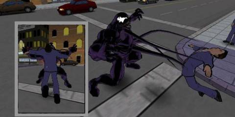 Venom fighting enemies with his tendrils - Ultimate Spider-Man