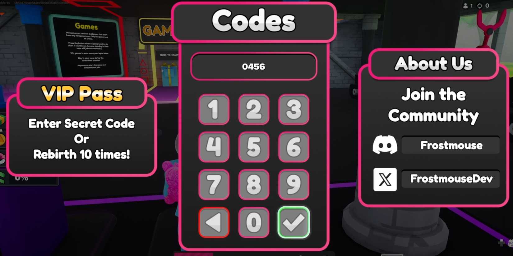 VIP access secret code squid game tycoon