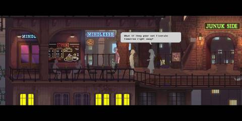 Walking on a balcony in No Umbrellas Allowed