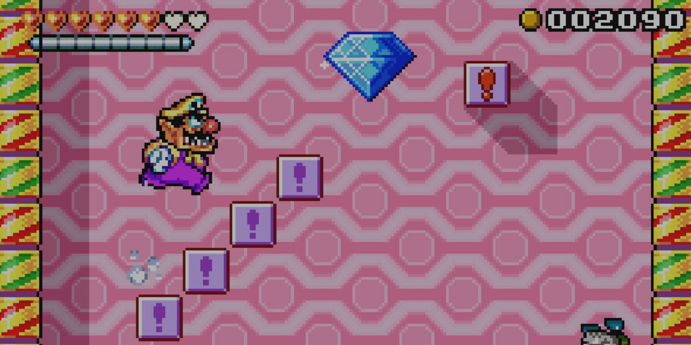 Wario reaching a diamond - Wario Land 4