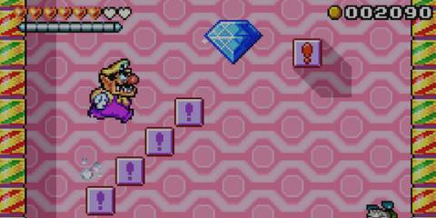 Wario reaching a diamond - Wario Land 4