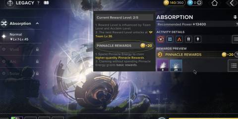 What is Pinnacle Energy in Destiny Rising