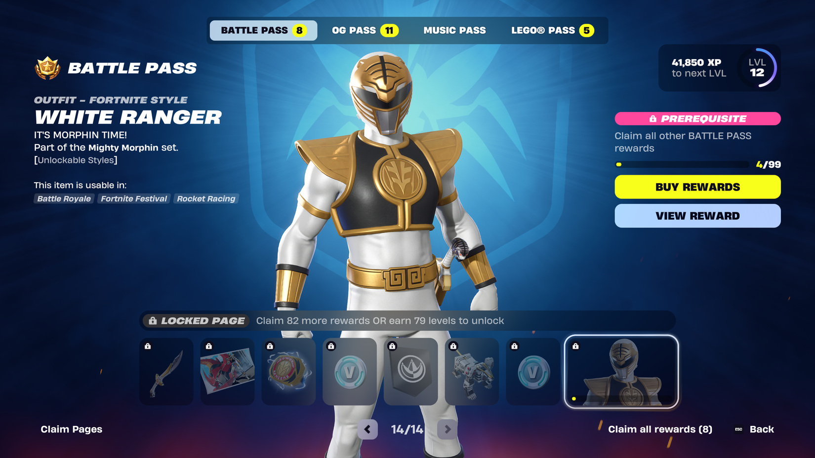 White Ranger in Fortnite