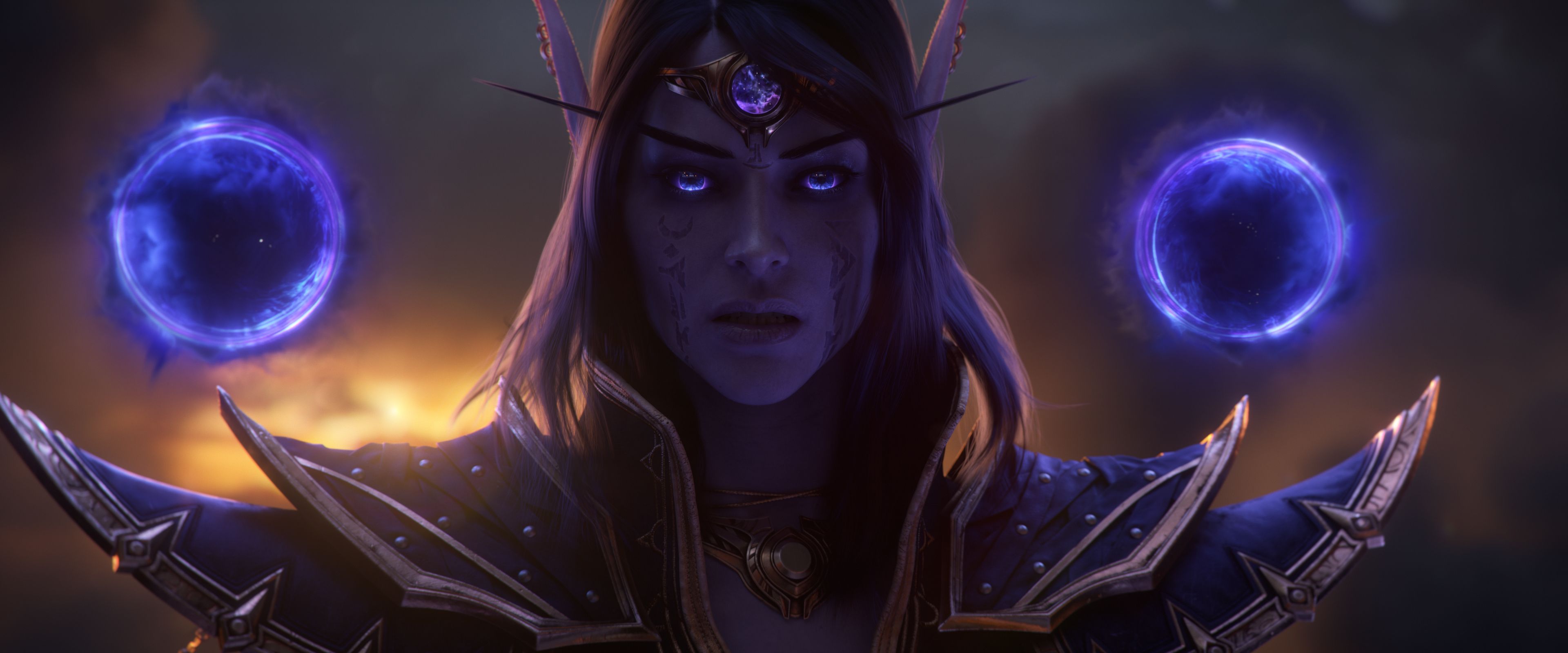 Personagens de World of Warcraft em cena