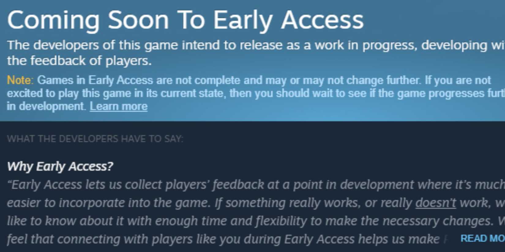 Steam early access