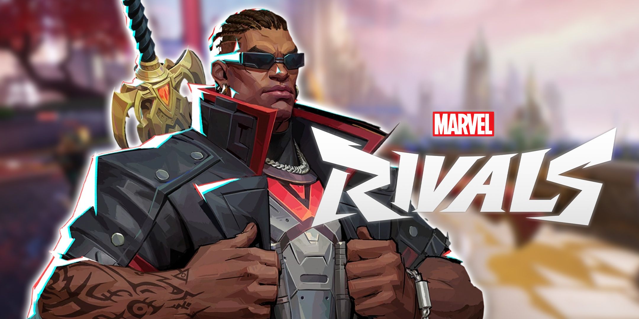 Blade next to Marvel logo