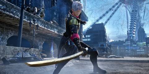 Your character holding a sword in Code Vein 2