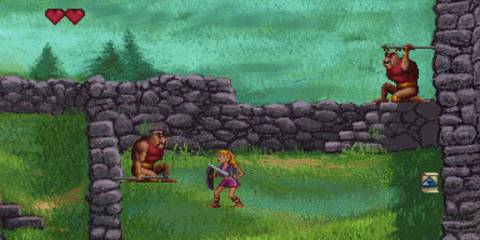 Zelda fighting some enemies in the castle - Zelda The Wand of Gamelon