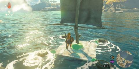 Zelda Tears of the Kingdom Link Swim In Boat