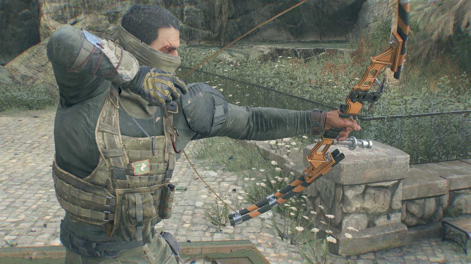 Kyle Crane Aiming a Hunting Bow Dying Light The Beast