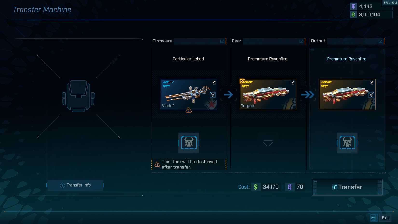 BL4 Firmware Transfer screen