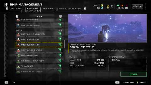 HD2 EMS Strike info window