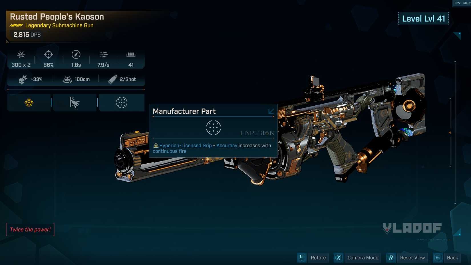 BL4 Vladof Kaoson SMG with Hyperion part