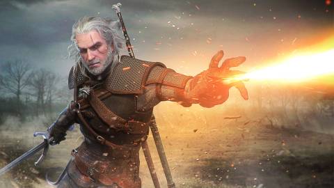 Geralt using Igni in The Witcher 3: Wild Hunt