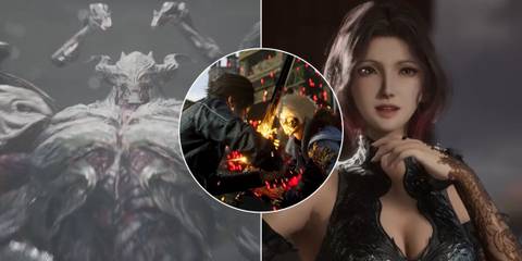 A collage of three extra hard bosses from Lost Soul Aside: The Mysterious Monster, Victor and Zana.