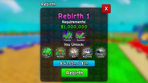 how to do rebirth 1 in plants vs brainrots