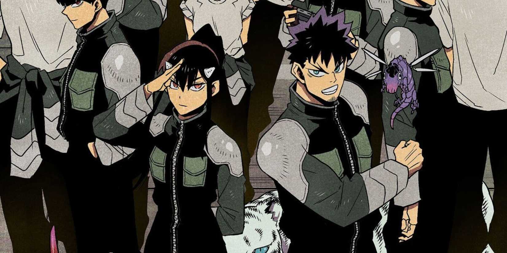 A color spread with all the important characters in celebration of the final chapter's release - Kaiju No. 8