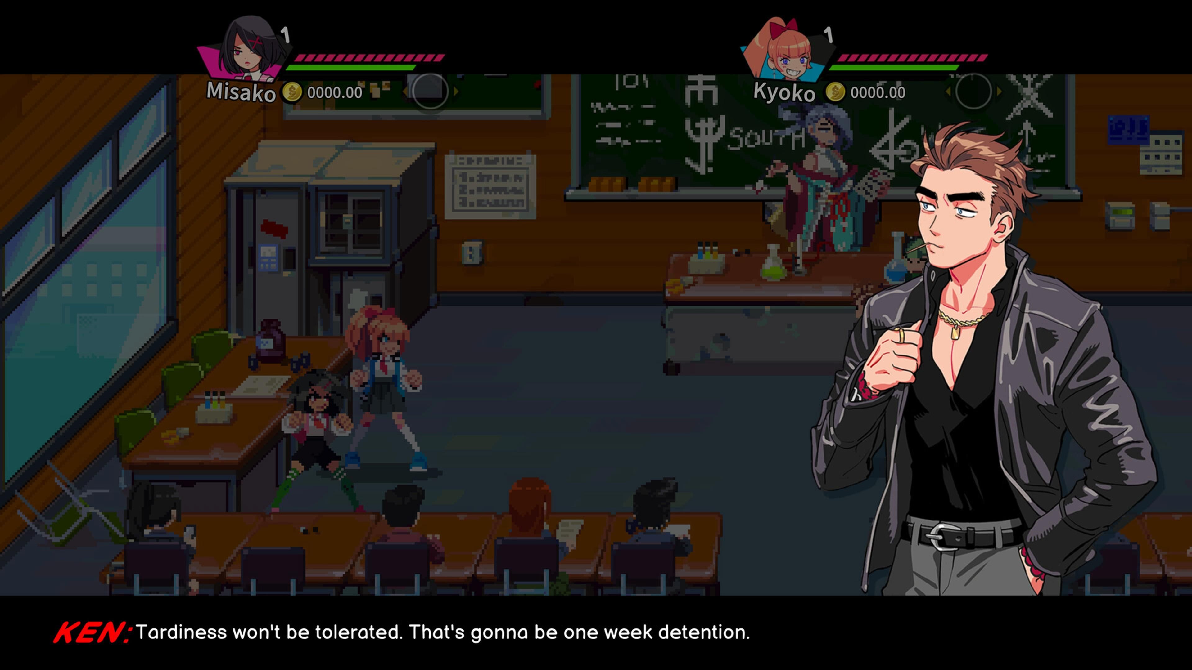 A cutscene in River City Girls 2