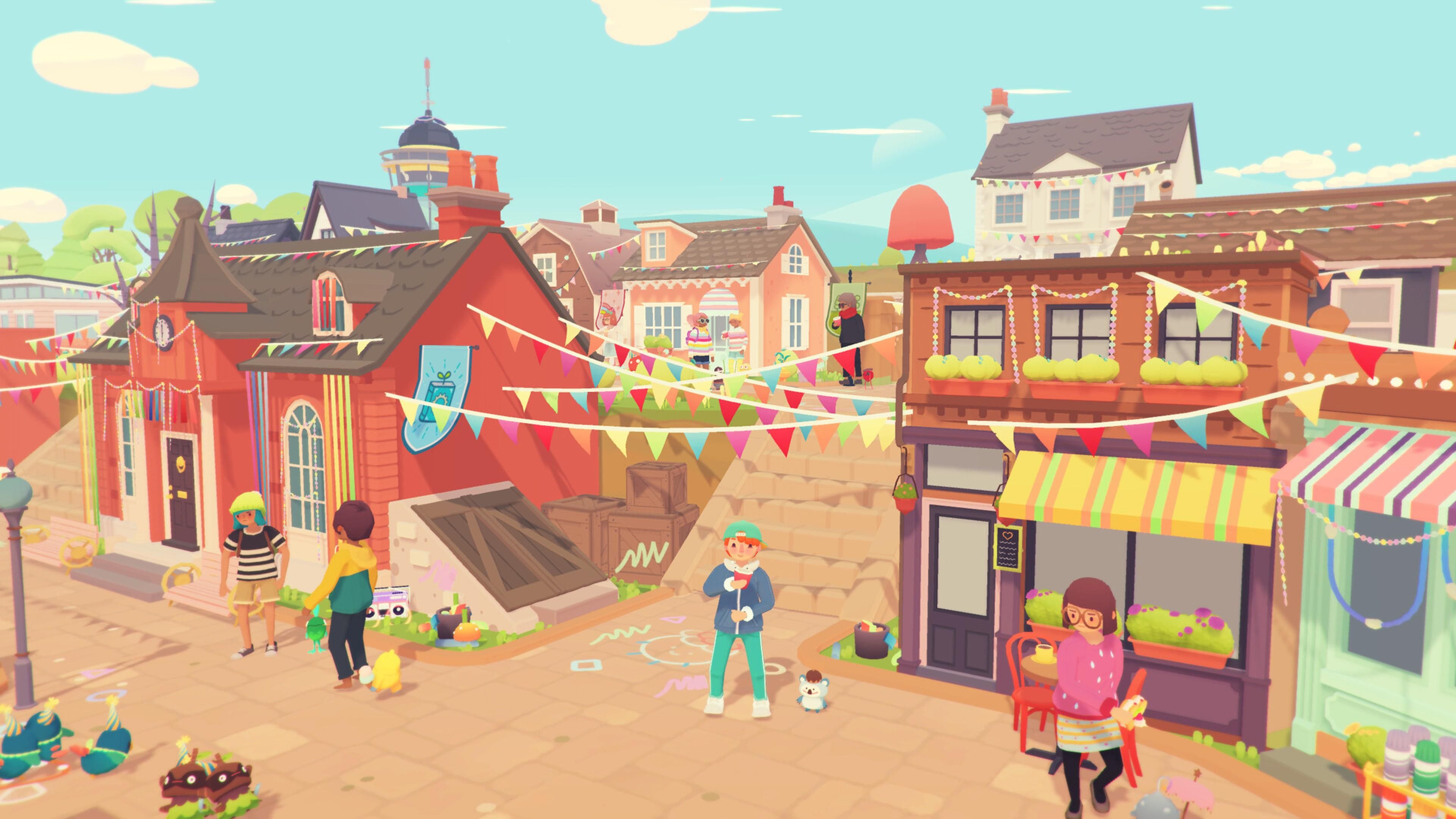 A lively town in Ooblets