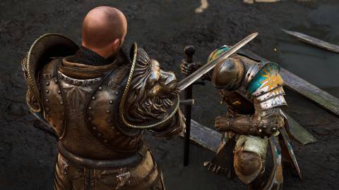 A man being knighted in For Honor
