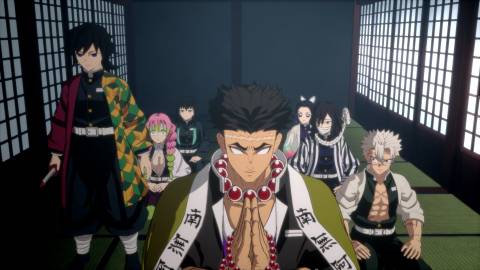 A scene featuring characters in Demon Slayer Kimetsu no Yaiba The Hinokami Chronicles 2