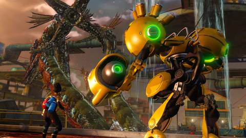 A scene featuring characters in Sunset Overdrive