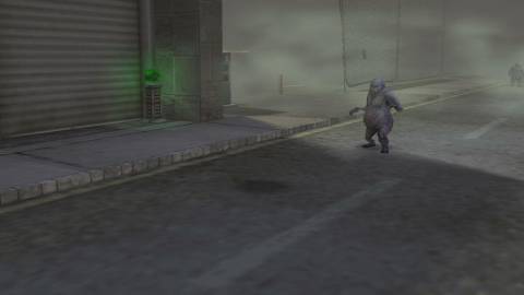 A strange creature standing on the street in Altered Beast