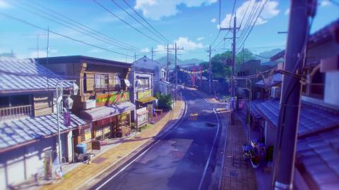 A wide view of the remake's version of Inaba - Persona 4 Revival