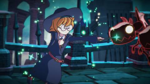 A witch casting a spell in Little witch academia chamber of time