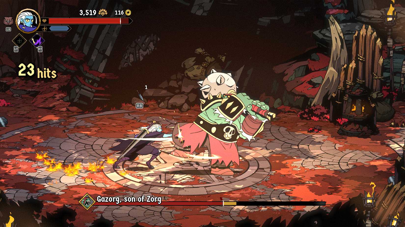 Fight with the boss Absolum Gazorg