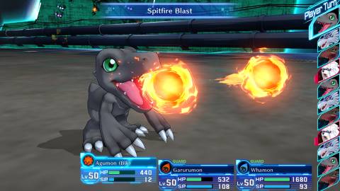 Agumon Black attacking in Digimon Story Cyber Sleuth