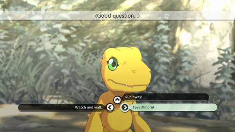 Agumon dialogue choices in Digimon Survive