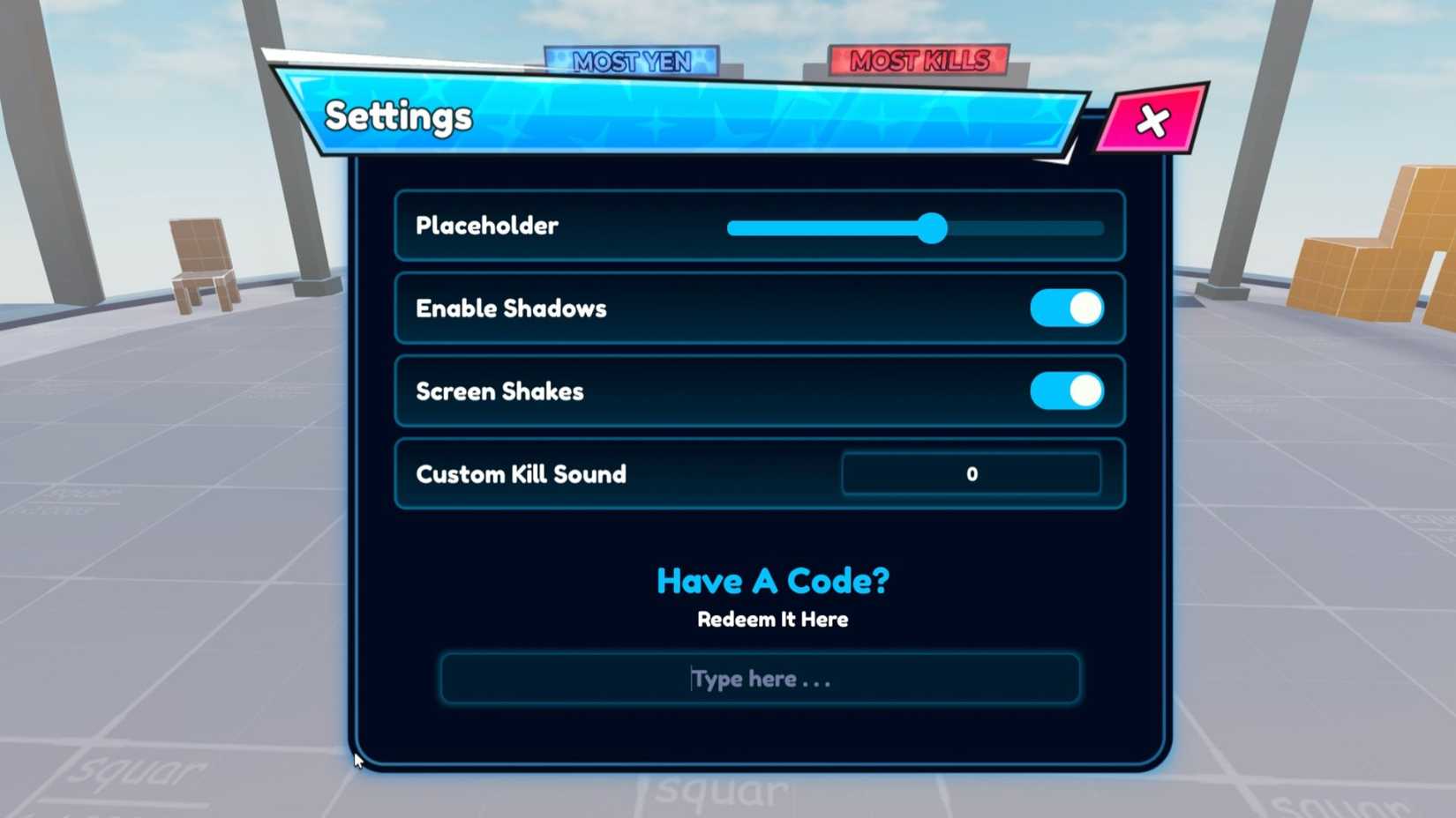 Anime Playground the codes tab