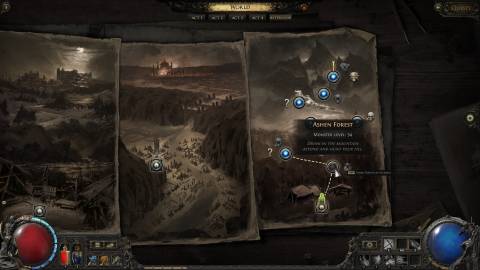 ashen forest location on world map in path of exile 2