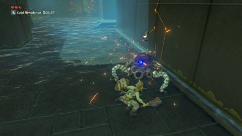 Attacking a robot in The Legend of Zelda Breath of the Wild (Switch 2)
