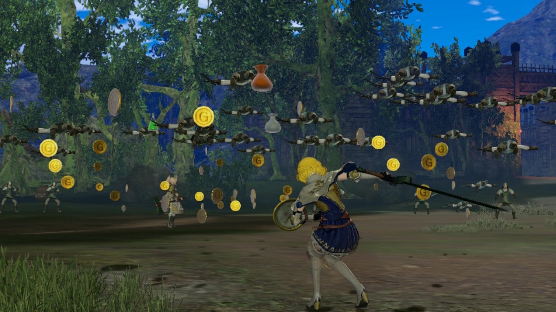 Attacking enemies as Lianna in Fire Emblem Warriors (2017)